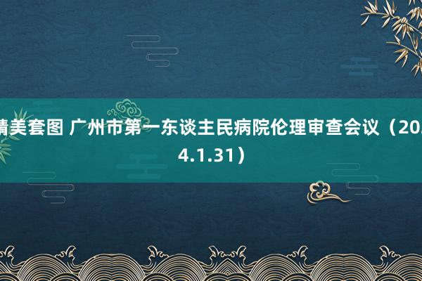 精美套图 广州市第一东谈主民病院伦理审查会议（2024.1.31）